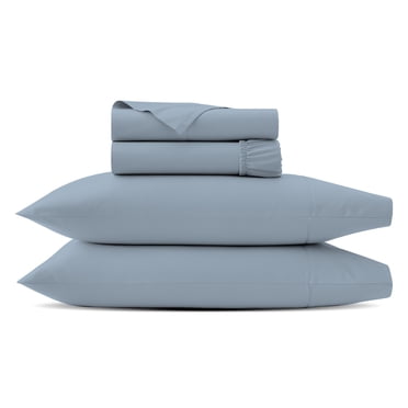 Color Sense Ensemble de Draps en Satin 4 Pcs, Mélange de Coton, 1200 Fils, Résistant aux Plis, Ultra Doux, Poches Extra Profondes, Luxe Hôtelier, Grand Lit, Aqua