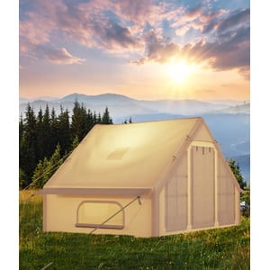 BeesClover Tente de camping gonflable pour 6-8 personnes, étanche à l'eau Tentes de mise en place rapide avec pompe, Oxford Inflatable House Luxe Air Tente pour le Camping & Aventures en plein air, Air Tentes à glaçage