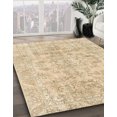 thumbnail image 2 of Ahgly Company Tapis Rond Abstrait Marron Or pour Intérieur, 3 Pieds Rond, 2 of 6
