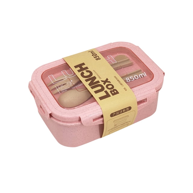 Usloyux Japanese Bento Box, Straw Material Microwave Oven Lunch Box, Teen Office Worker Meal Prep Container, Plastic Compartmentalized Food Storage Box For Study Office Home