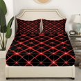 thumbnail image 3 of Erosebridal Geometric Abstract Full Sheet Sets, Neon Red Bedding Full Size, Modern Minimalst Decor 4pcs, 3 of 7