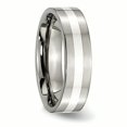 thumbnail image 4 of Bague Plate en Argent Sterling Titane Incrustée 6mm Polie Taille 8, 4 of 6