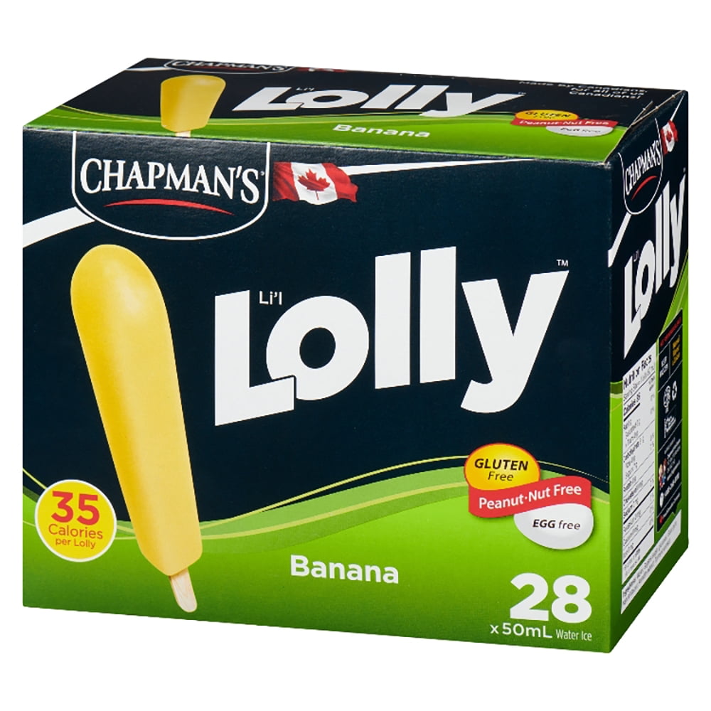 Chapman's Low Calorie Banana Li'l Lolly in a Box, 28 x 50mL