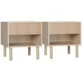 thumbnail image 1 of HOMCOM Bedroom Nightstand Set of 2, Side Table with Storage Shelf, Drawer, 1 of 10