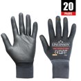 thumbnail image 1 of LINCONSON 20 Pack Ultimate Grip Construction Mechanic Work Gloves PU Coated (Large, Black), 1 of 5