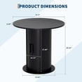thumbnail image 3 of CazToi Round Dining Table with Rolling Shutter Cabinet Multi-Functional Wood Kitchen Table, 3 of 8