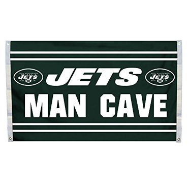 Fremont Die NFL New York Jets 3 x 5 Flag with Grommets, 3 x 5-Foot, Man Cave