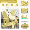 thumbnail image 4 of Gymax Chaise Adirondack d'Extérieur à Lattes Résistante aux Intempéries pour Patio avec Porte-Gobelet Jaune, 4 of 8