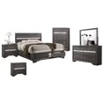 thumbnail image 2 of Gray and Silver Wood 6pc Cal King Set with Jewelry Storage Drawers, 2 of 10