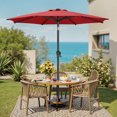thumbnail image 3 of Parasol de Patio 7,5 Pi, Parasol de Table d'Extérieur pour Terrasse, avec 8 Baleines, Double Inclinaison, Base Non Incluse, Rouge, 3 of 7