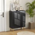 thumbnail image 2 of HOMCOM Armoire à Chaussures Étroite, Armoire de Rangement pour Chaussures à Fini Très Lustré, Noir, 2 of 10