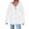 thumbnail image 2 of Sentmoon Wind Breaker Jacket Womens Oversized Drawstring Long Sleeve Womens Winter Coats with Hood Zipper Solid Color Windproof Waterproof Women Hoodie with Pockets Fall and Winter, 2 of 5