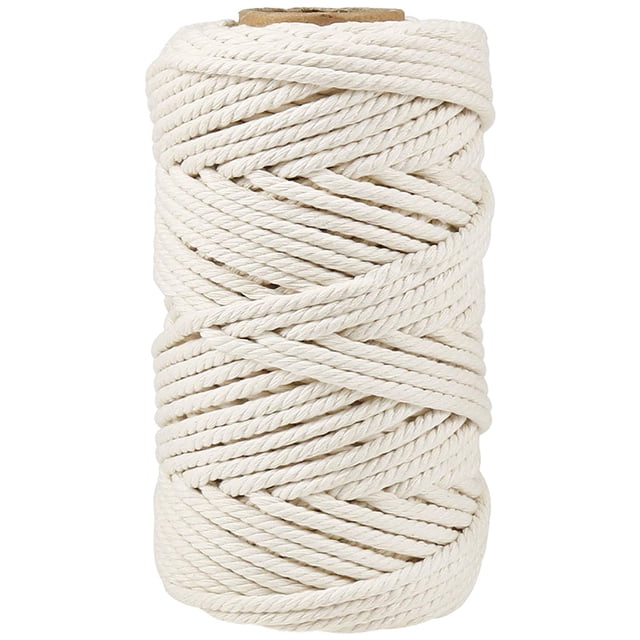 Shisuyan 1 Roll Macrame Cord Cotton Rope for Macrame Wall Hangings Plant Hangers Knotting Crafting