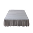 thumbnail image 2 of Solid Color Bed Skirt Fitted Polyester Cotton Blend 200x150cm Non-Slip Elastic Ruffled Edge Protective Mattress Cover for Modern Bedroom Decor Hzhnb | Nylon,Spandex, Gray, 2 of 9