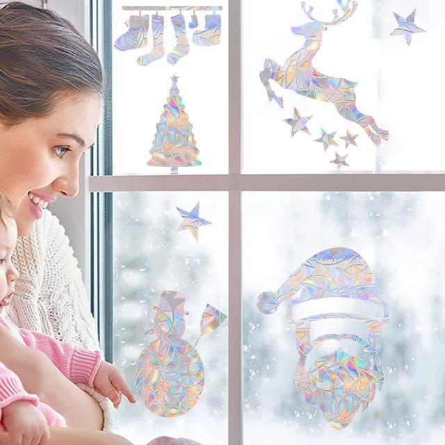 Chmadoxn Wall Stickers Christmas Wall Sticker Removable PVC Christmas Window Sticker Ornament Sticker wall stickers
