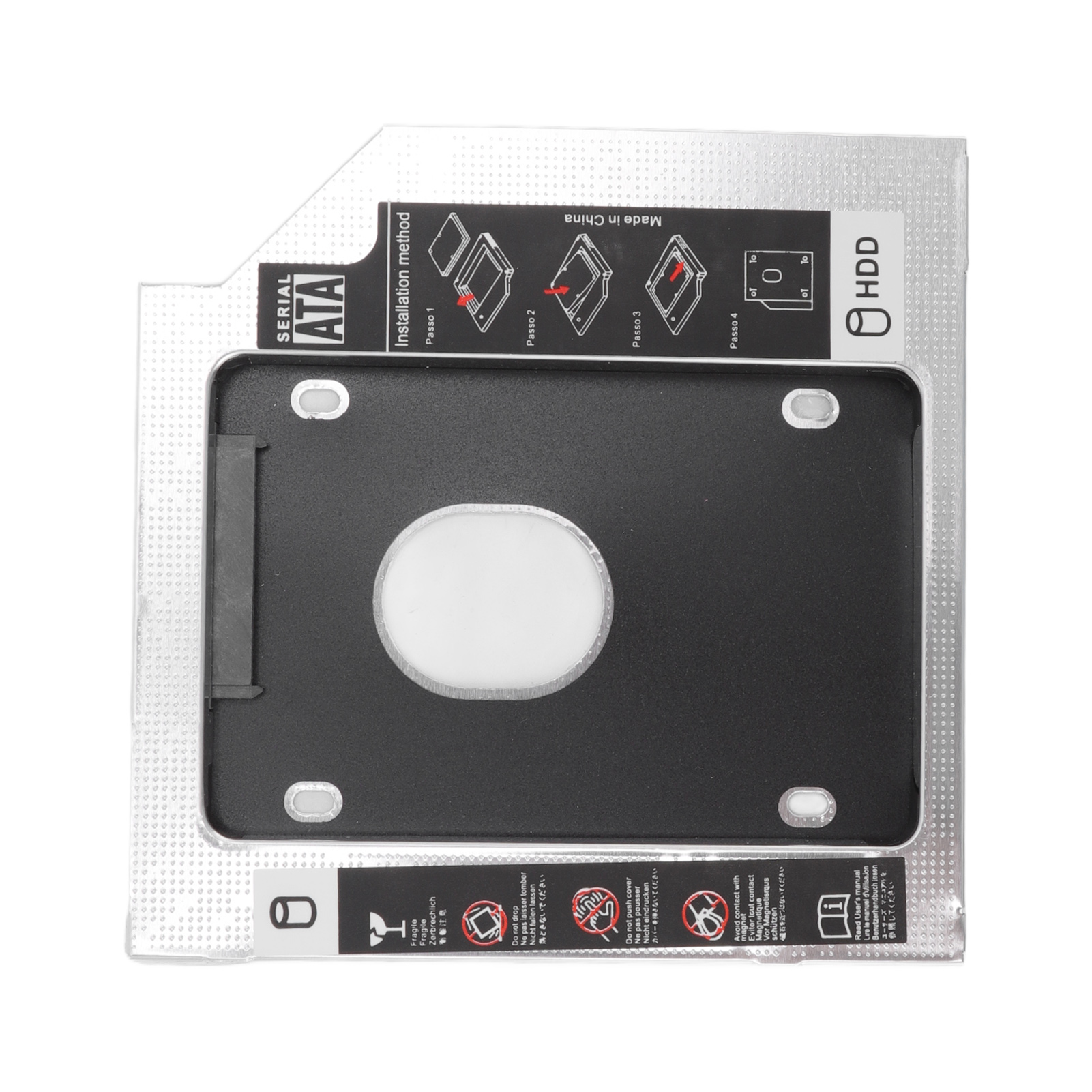 To  2nd SSD HDD Hard Drive Caddy, Providing Storage Space Aluminum Alloy 9.5mm Universal 2.5in HDD Caddy Bay  for Laptop