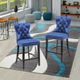 thumbnail image 1 of Ley Counter Stool in Black Velvet, Vintage Stool, Velvet Upholstered Stool, Island Counter - Set 2, 1 of 4