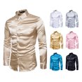thumbnail image 2 of maskred Long Sleeve Tops For Men - Functional Anti-wrinkle Sustainable And Chic Good Cut For Normal Body Casual Work Shirt orange L, 2 of 6