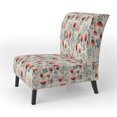 thumbnail image 3 of Designart « Dreamlike Moroccan Floral Fantasy II » Fauteuil d'Appoint Rembourré Rouge à Motif Floral - Fauteuil de Style Cottage pour Salon, 3 of 7
