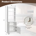 thumbnail image 2 of Gymax Nightstand Bedside End Side Table Bookshelf w/ Charging Station White, 2 of 10