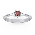 thumbnail image 2 of Birthstone Heart Ring with Shoulder Accents - Garnet (January), 2 of 4