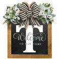 thumbnail image 2 of YAOMOBB Hanging Pendant Farmhouse Front Door Wreath Personalized Welcome Sign, 2 of 6