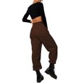 thumbnail image 3 of Innerwin Jogger Pants With Pockets Women Trousers Sports Solid Color Lounge Sweatpants Dark Brown S, 3 of 4