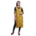 thumbnail image 1 of Bimba 3/4 Sleeve Printed Long Indian Straight Kurtis For Women Summer Wear Tunic, 1 of 6