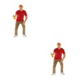thumbnail image 3 of Wweixi Figurine Diorama 1/87 Personnages en Résine Train Disposition Garçon Rouge 2Ensemble, 3 of 6