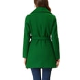 thumbnail image 3 of INSPIRE CHIC Manteau Trench Long pour Femme, Mignon, Col Rabattu, Boutonnage Simple, Ceinturé, TP Vert Pois, 3 of 6