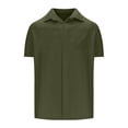 thumbnail image 4 of asjyhkr Mens Beach Button down Shirts Casual Stretch Collared Summer Travel Short Sleeve Tops, 4 of 5