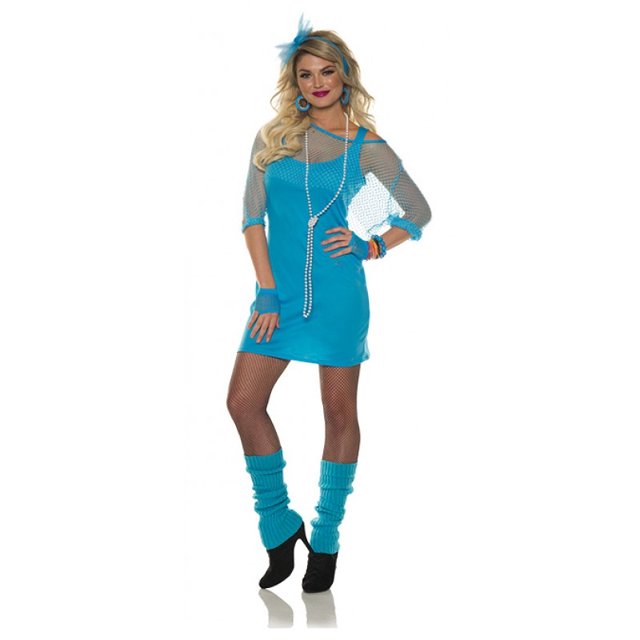 Totally Robe Bleu Néon des Années 80