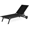 thumbnail image 4 of Gymax Chaise Longue de Patio en Aluminium, Fauteuil Inclinable Réglable - Ensemble de 1, Noir, 4 of 10