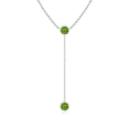 thumbnail image 1 of Angara Collier en Péridot Naturel - Collier Style Lariat Rond en Péridot Serti Clos 1,1 ct en Platine pour Femmes, 1 of 8