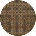 thumbnail image 1 of Ahgly Tapis Rond Lavable en Machine Intérieur Transitionnel Marron Clair, 6 Pieds Rond, 1 of 7