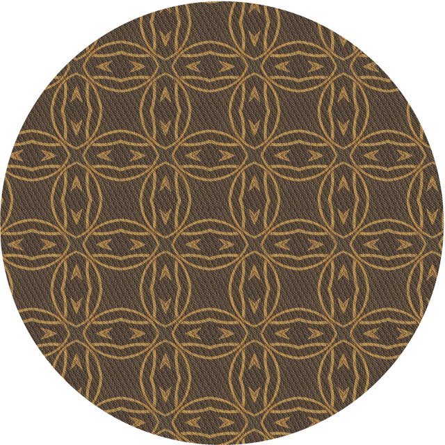 Ahgly Tapis Rond Lavable en Machine Intérieur Transitionnel Marron Clair, 6 Pieds Rond