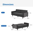 thumbnail image 4 of Mainstays Storage Futon with Underseat Storage, Charcoal Fabric, 4 of 16