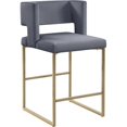thumbnail image 1 of Meridian Furniture Caleb Gray Velvet Counter Stool (Set of 2), 1 of 5