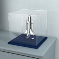 thumbnail image 1 of Acrylic Display Case with Navy Blue Velvet Base, Simple Self-Assembly Clear Acrylic Display Box with Lid, 6 Inch Cube Countertop Box for Collectibles, Home Organization (6x6x6 inch), 1 of 3