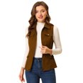 thumbnail image 1 of INSPIRE CHIC Veste Zippée pour Femme Sans Manches Anorak Gilet Utilitaire Veste avec Poches G Brun, 1 of 5