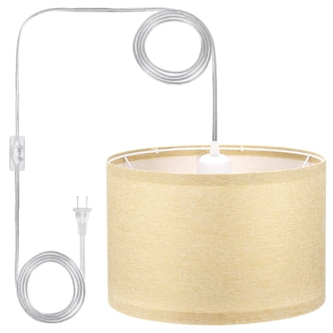 Suspension à Brancher Uxcell, Luminaire Suspendu à Cordon en Corde de 15 Pi pour Chambre, Cuisine, Salon, Lin