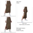thumbnail image 1 of Slit Long Skirt, Bodycon Long Skirt Easy Matching Versatile  For Party Green,Red,Brownness,Brown,Black, 1 of 6
