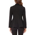 thumbnail image 3 of INSPIRE CHIC Blazer Gothique à Basque pour Femme à Col Rabattu, Ouvert à l'Avant, Ourlet Haut-Bas, S Noir, 3 of 7