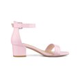 thumbnail image 3 of BLISSFUL STEP Women's Shoes Open Toe Block Heel Ankle Strap Sandals Pink 6.5, 3 of 7