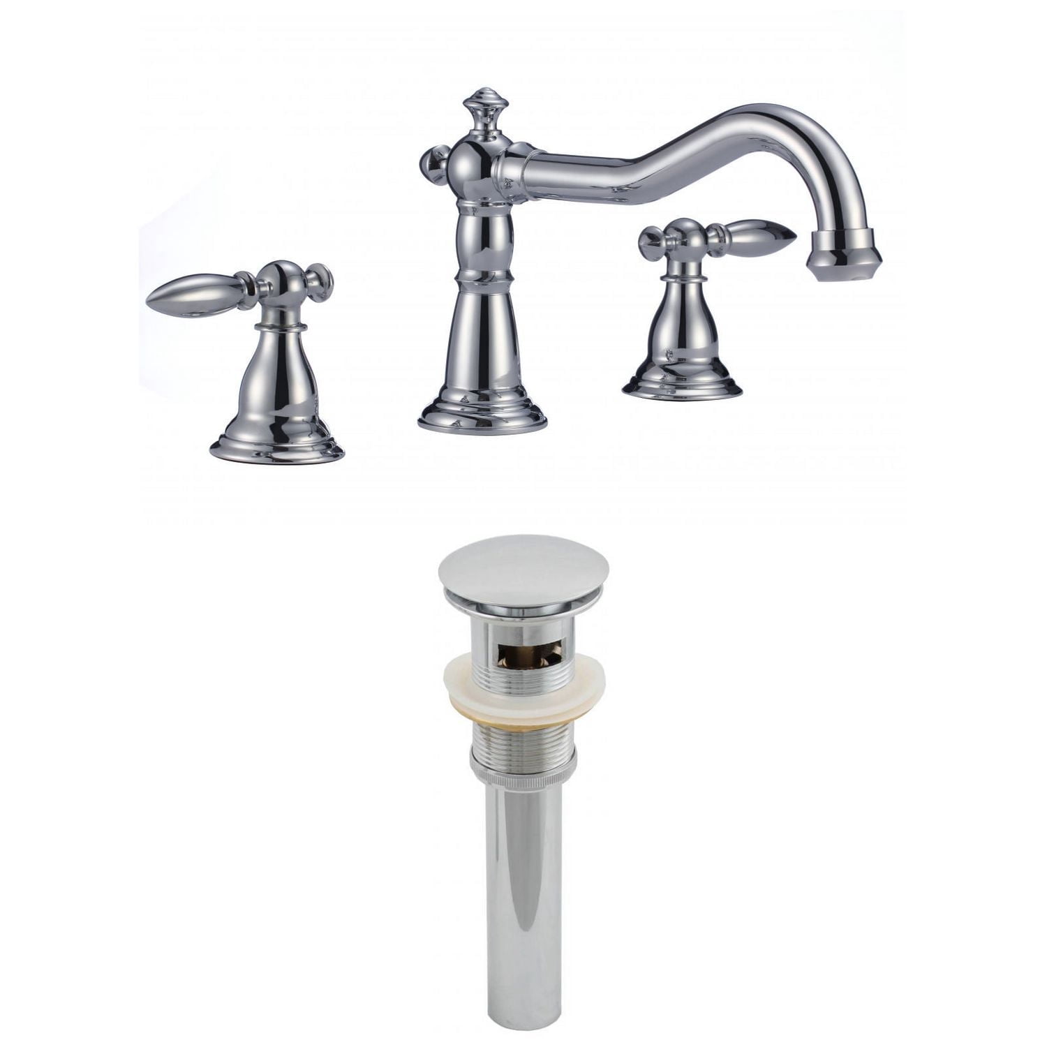 American Imaginations 15.75-in. W Bathroom Faucet Set Chrome AI-2049