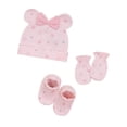 thumbnail image 1 of Disney Mickey Mouse Baby Girls' Layette Organic Cotton 3pc Accessory Set, 1 of 1