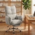 thumbnail image 2 of HOMCOM Office Chair with Foot Rest, Reclining Computer Chair, Light Grey, 2 of 10