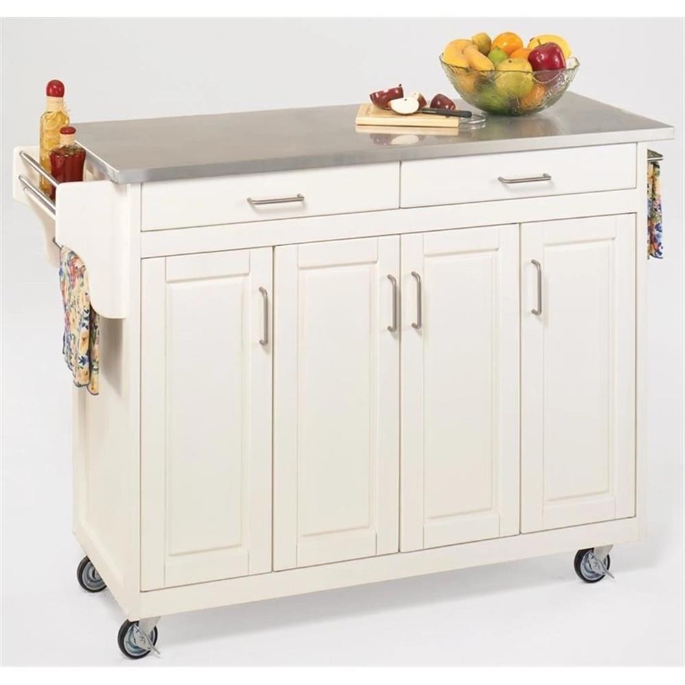 Homestyles Create-a-Cart Chariot de Cuisine en Bois Blanc Cassé