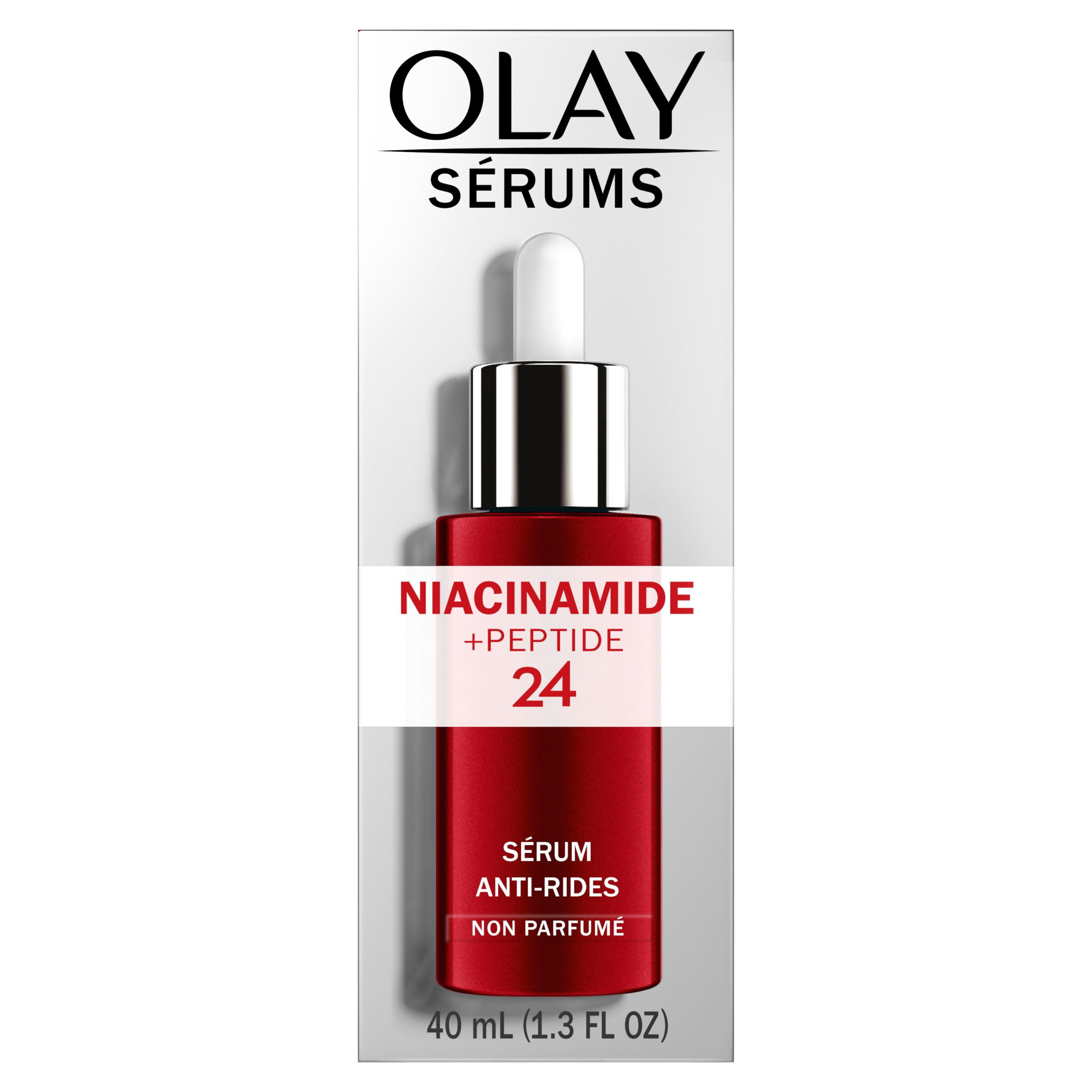Olay Niacinamide + Peptide 24 Anti-Wrinkle Serum, Fragrance-Free