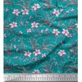 thumbnail image 1 of Soimoi Rayon Fabric Leaves & Azalea Floral Decor Fabric Printed Yard 42 Inch Wide, 1 of 3